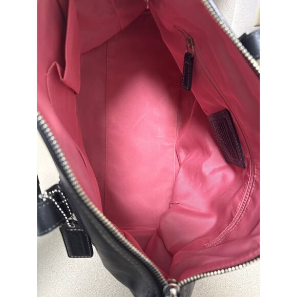 Y2K Coach Hamilton Black Cow Hide Leather Satchel Bag - Picture 5 of 9